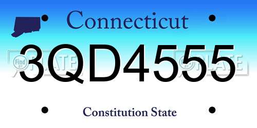 3QD4555 Connecticut License Plate