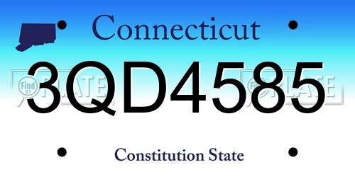 3QD4585 Connecticut License Plate