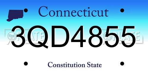 3QD4855 Connecticut License Plate