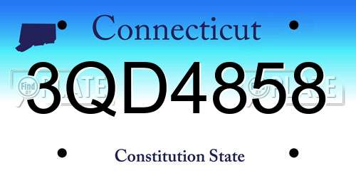 3QD4858 Connecticut License Plate