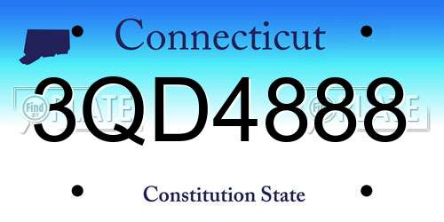 3QD4888 Connecticut License Plate
