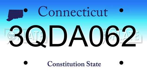 3QDA062 Connecticut License Plate