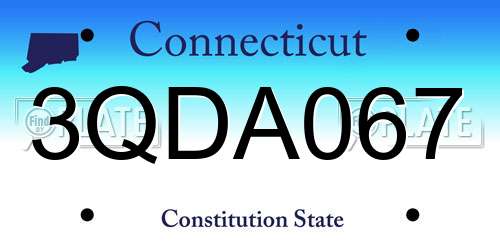3QDA067 Connecticut License Plate