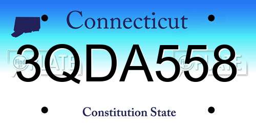 3QDA558 Connecticut License Plate