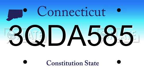 3QDA585 Connecticut License Plate