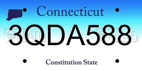 3QDA588 Connecticut License Plate