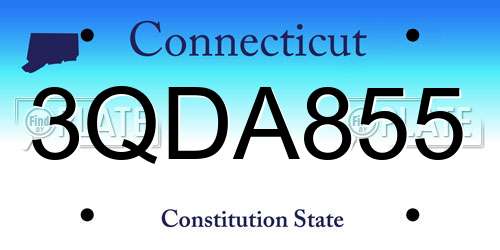 3QDA855 Connecticut License Plate