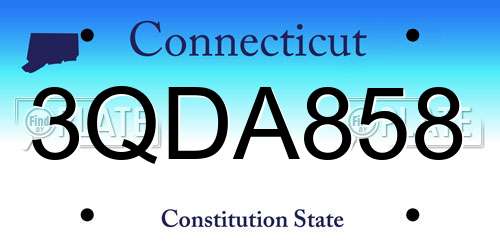 3QDA858 Connecticut License Plate