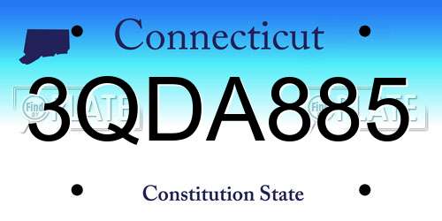 3QDA885 Connecticut License Plate