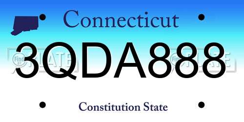 3QDA888 Connecticut License Plate