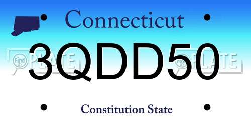 3QDD50 Connecticut License Plate