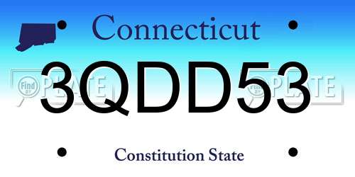 3QDD53 Connecticut License Plate