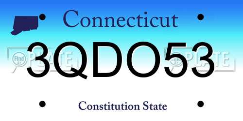 3QDO53 Connecticut License Plate
