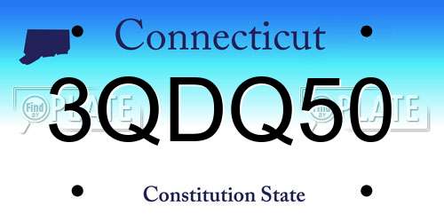 3QDQ50 Connecticut License Plate