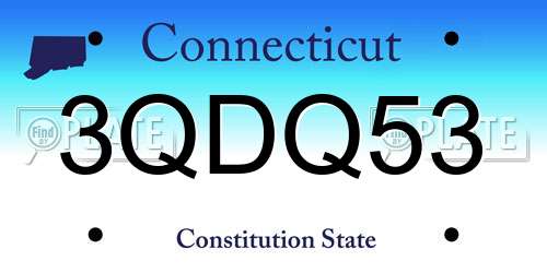 3QDQ53 Connecticut License Plate