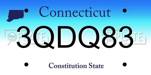3QDQ83 Connecticut License Plate