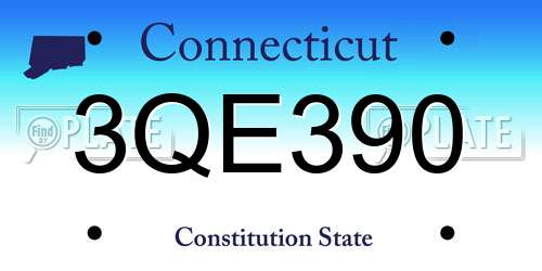 3QE390 Connecticut License Plate