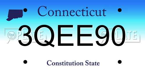 3QEE90 Connecticut License Plate