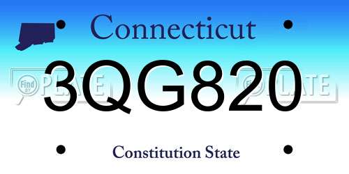3QG820 Connecticut License Plate