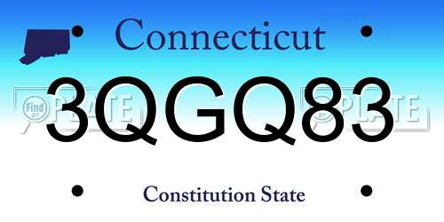 3QGQ83 Connecticut License Plate