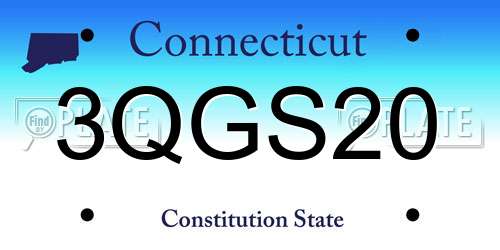 3QGS20 Connecticut License Plate