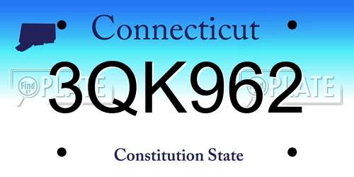 3QK962 Connecticut License Plate