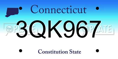 3QK967 Connecticut License Plate