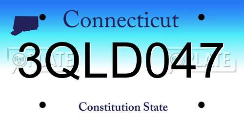 3QLD047 Connecticut License Plate