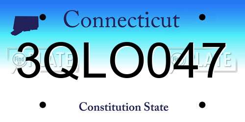 3QLO047 Connecticut License Plate