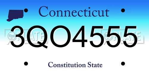 3QO4555 Connecticut License Plate