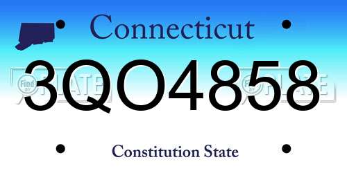 3QO4858 Connecticut License Plate