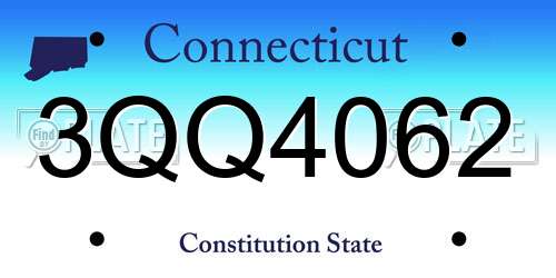 3QQ4062 Connecticut License Plate