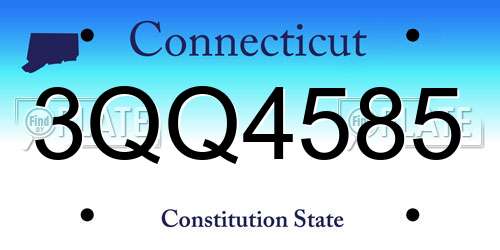 3QQ4585 Connecticut License Plate