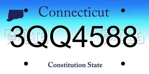 3QQ4588 Connecticut License Plate