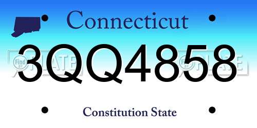 3QQ4858 Connecticut License Plate