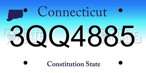 3QQ4885 Connecticut License Plate