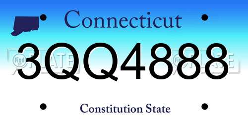 3QQ4888 Connecticut License Plate