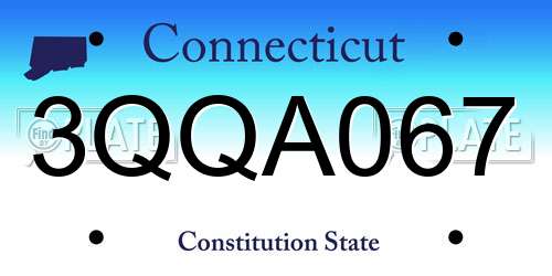3QQA067 Connecticut License Plate