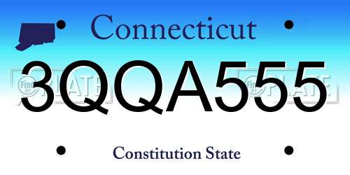 3QQA555 Connecticut License Plate