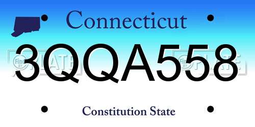 3QQA558 Connecticut License Plate