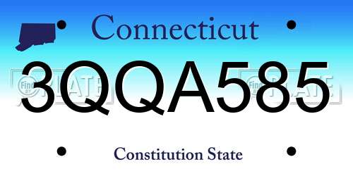 3QQA585 Connecticut License Plate