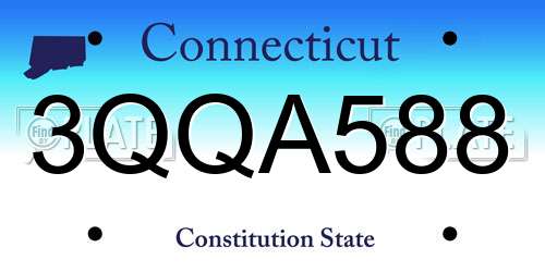 3QQA588 Connecticut License Plate