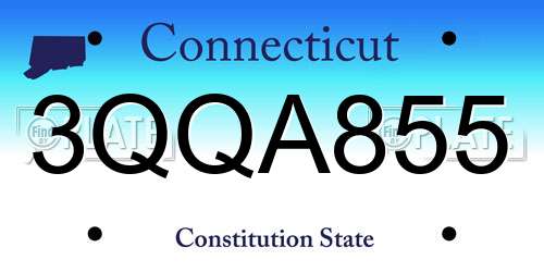 3QQA855 Connecticut License Plate