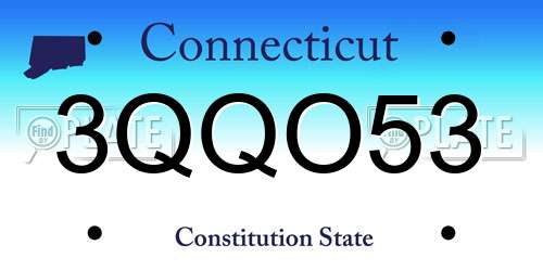 3QQO53 Connecticut License Plate