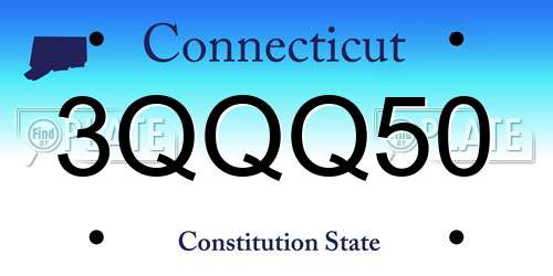 3QQQ50 Connecticut License Plate