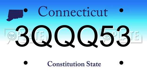 3QQQ53 Connecticut License Plate