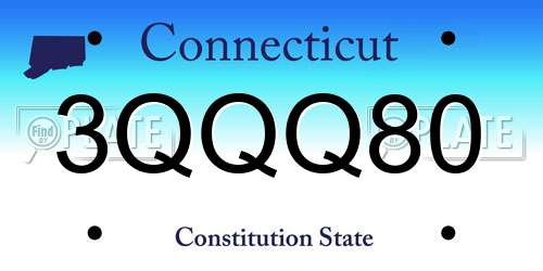 3QQQ80 Connecticut License Plate