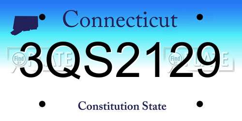 3QS2129 Connecticut License Plate