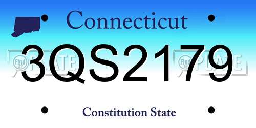 3QS2179 Connecticut License Plate