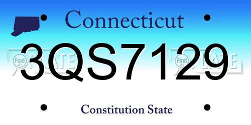 3QS7129 Connecticut License Plate